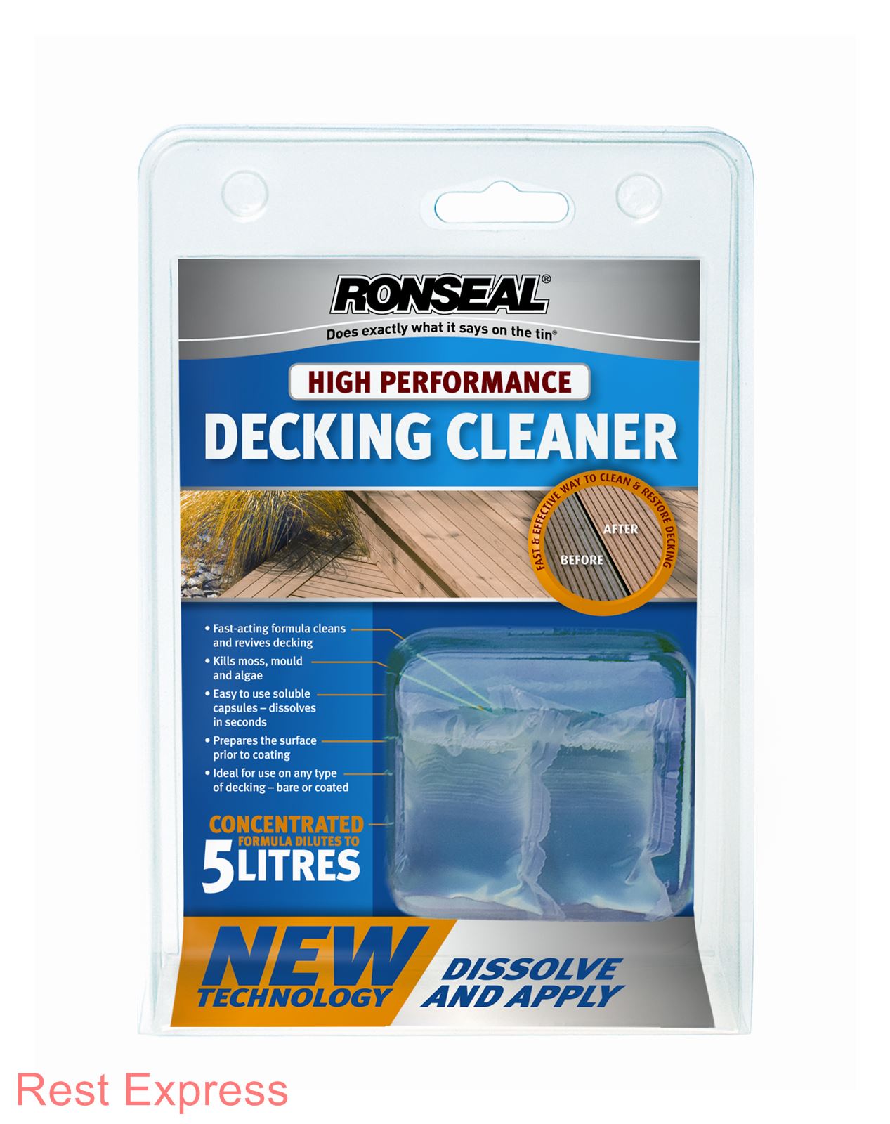 Ronseal Decking Cleaner Concentrate 2 x 20ml Sachets (Makes 5 Litres