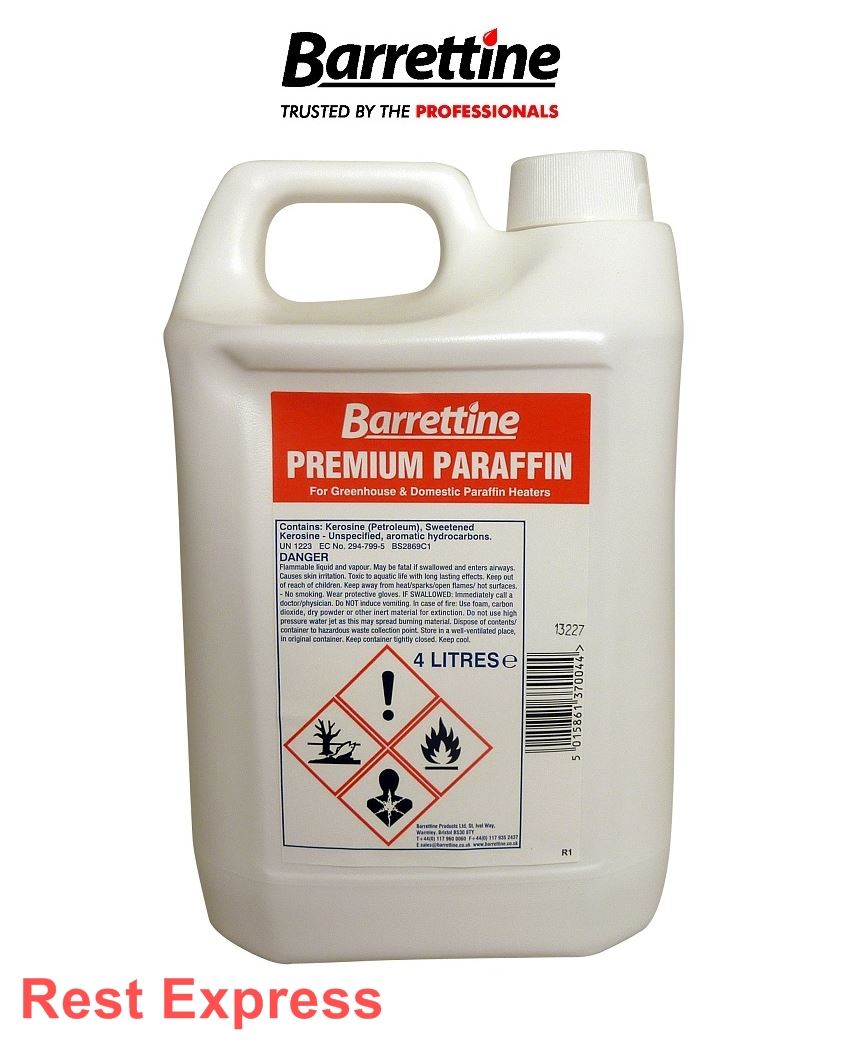 Barrettine Premium Grade Paraffin 4 Litre Kerosene Heater Lamp Oil