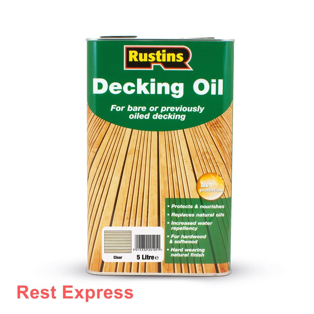 Rustins Decking Oil Clear 5 Litre / (5L) Clear / Natural * NEW