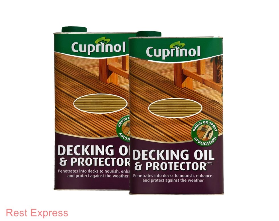 Cuprinol UV Guard Decking Oil Water Based Natural 10L 2x5Ltr
