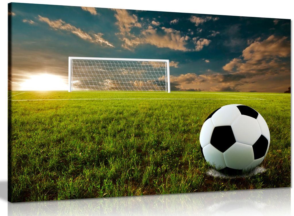 Football On An Open Field Canvas Wall Art Picture Print eBay