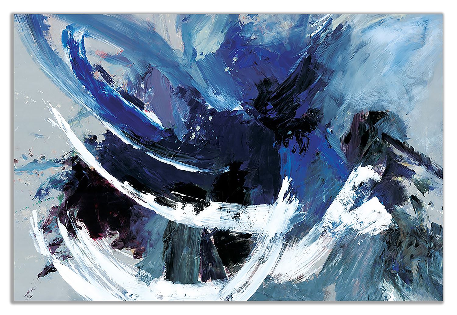 Blue White Abstract Canvas Wall Art Picture Print | eBay