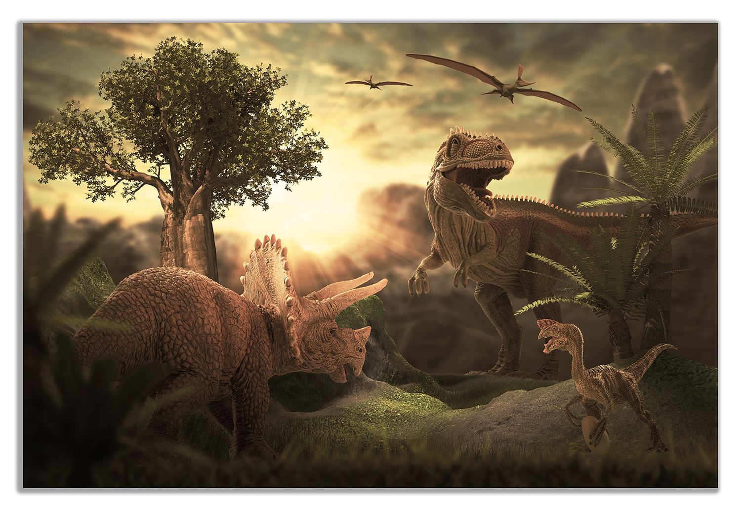 Dinosaur T Rex Canvas Wall Art Picture Print eBay