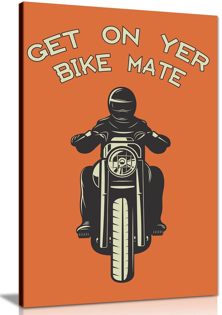 On Your Bike Mate Bikers Motorbike Motorcycle Canvas Wall Art Picture Print - Picture 3 of 6
