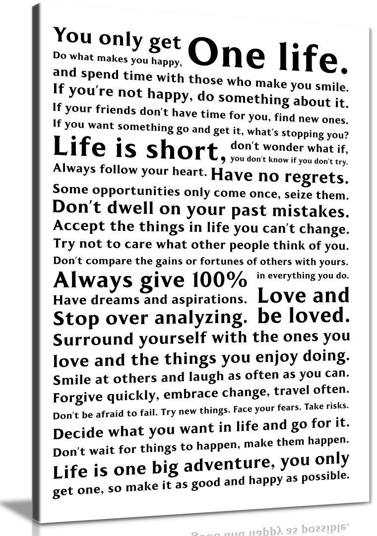 Life Manifesto Quote Canvas Wall Art Picture Print Home Decor eBay