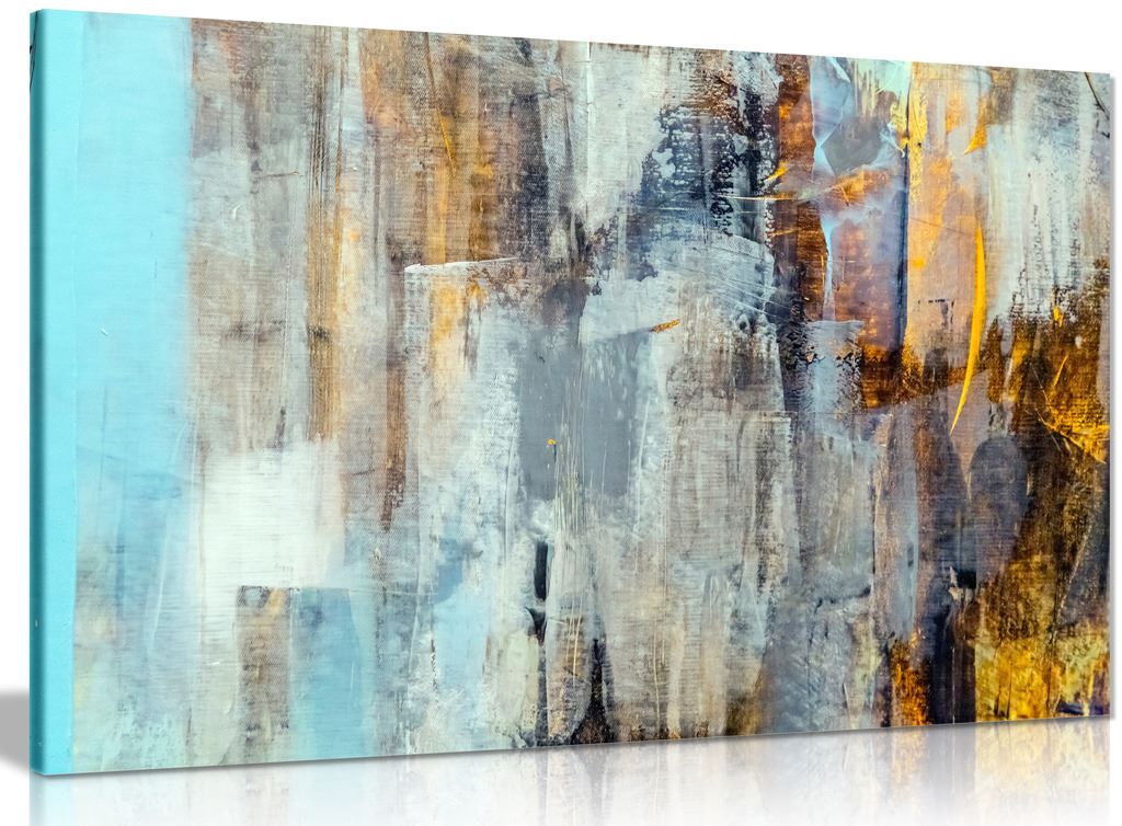 AB1515 Retro Brown Teal Cool Modern Abstract Framed Wall Art Large Picture Print