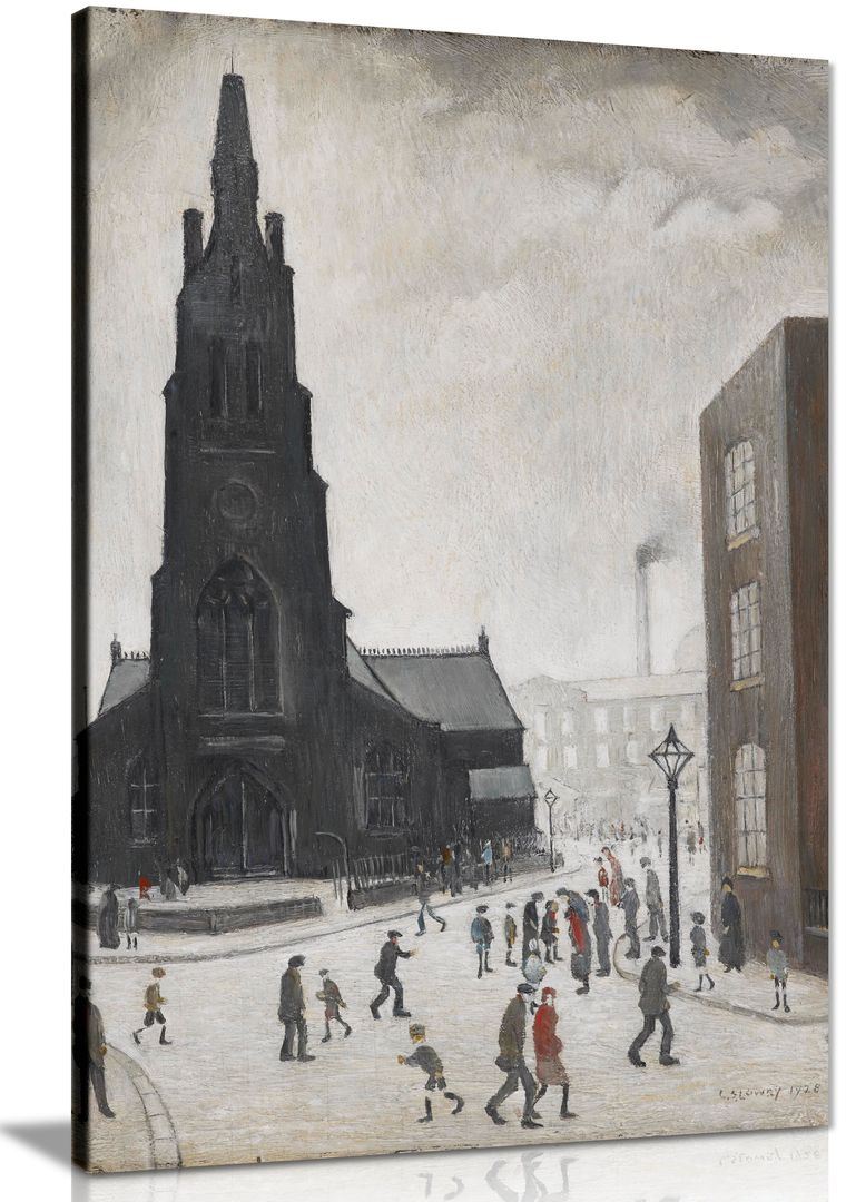 L.S Lowry Collection Painting Canvas Print Wall Art Picture Home Decor - Picture 2 of 11