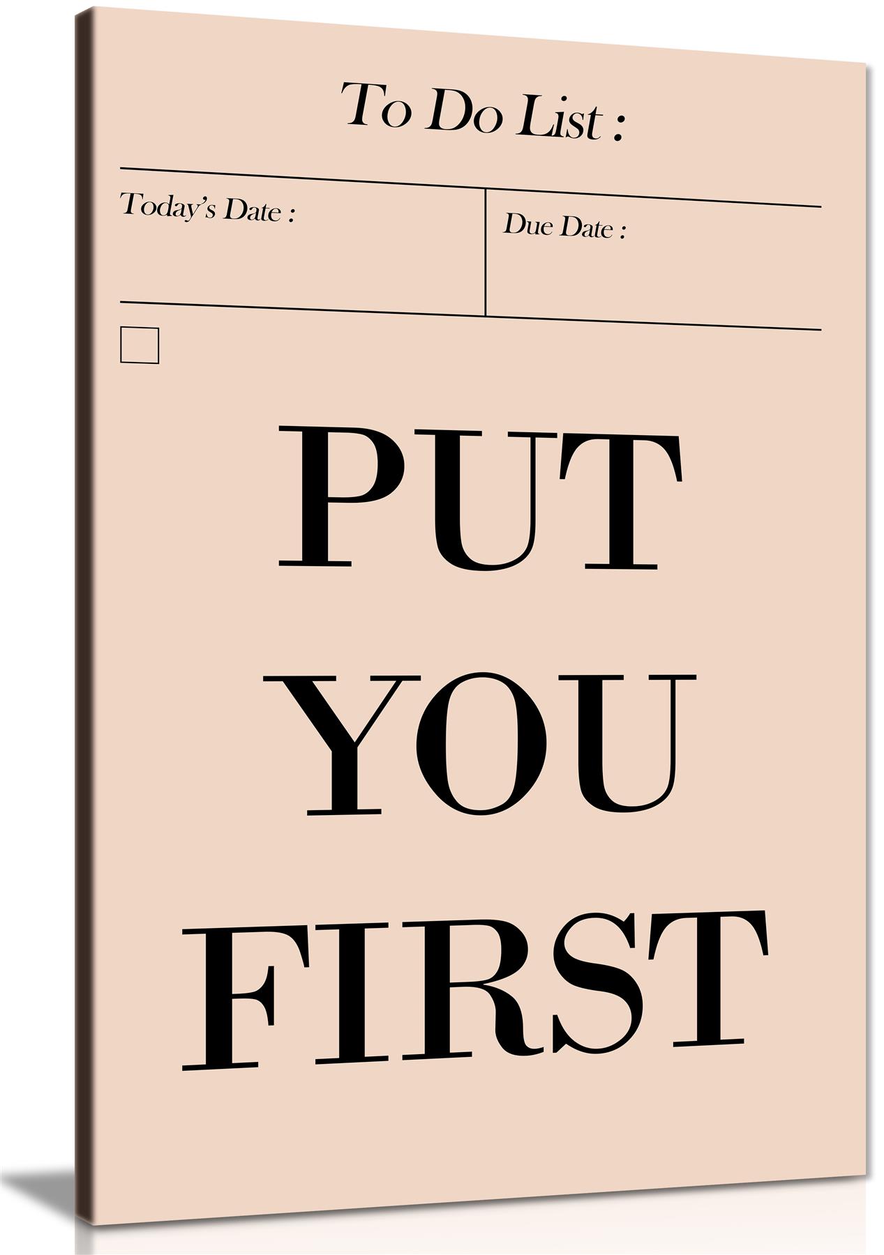 Motivational Quotes Canvas Wall Art for Girls Bedroom Framed Office Decor Women - Picture 8 of 9