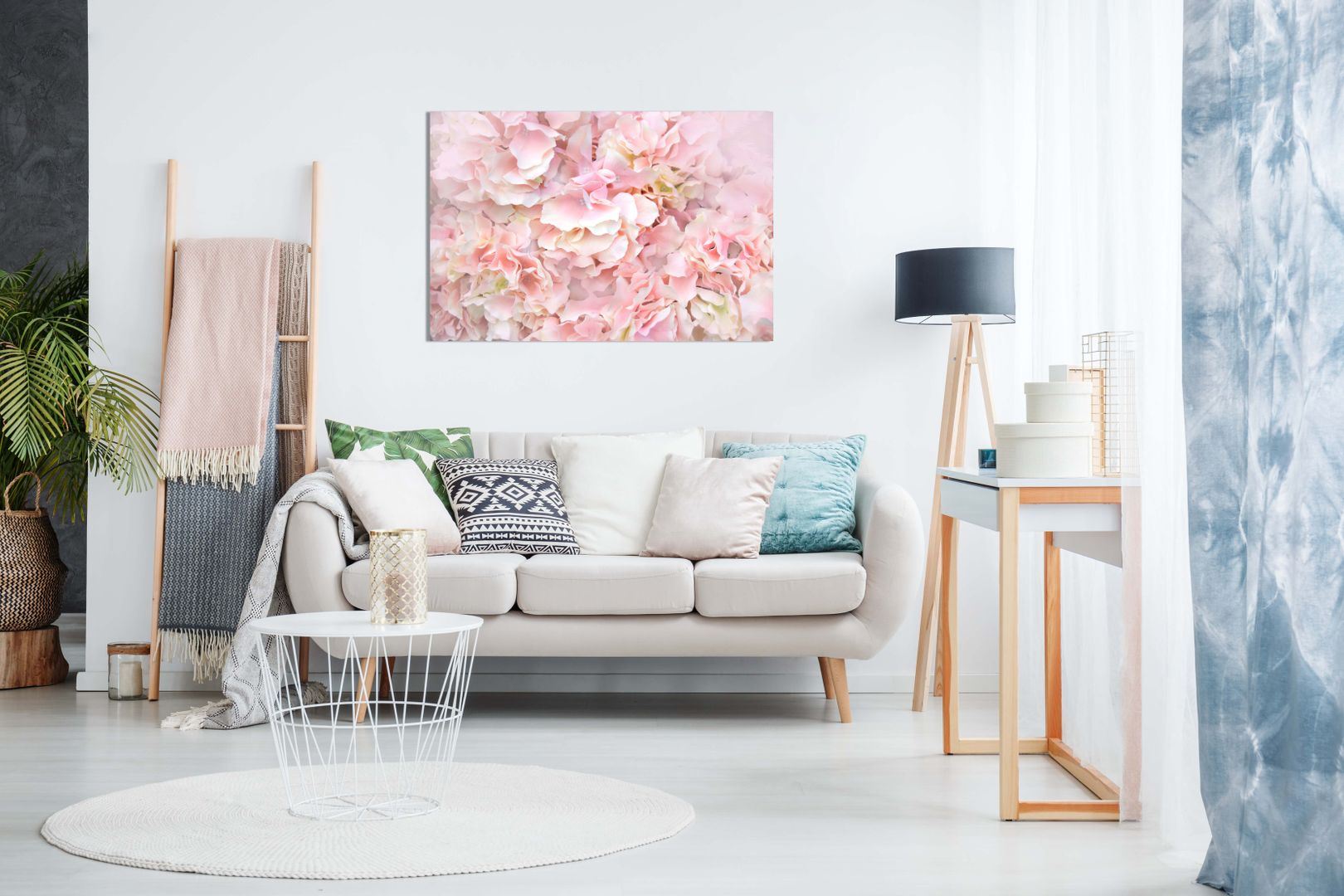 Pastel Pink Flowers Floral Canvas Wall Art Picture Print eBay