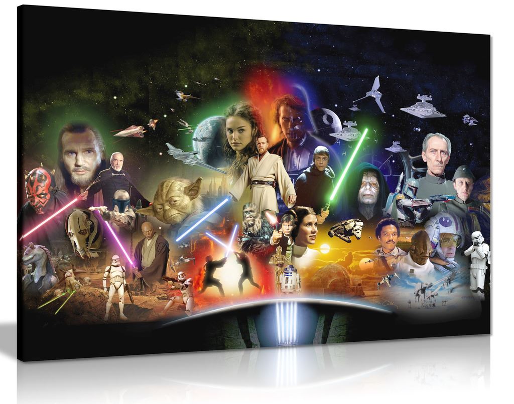 Star Wars Collage Movie Canvas Wall Art Picture Print | eBay