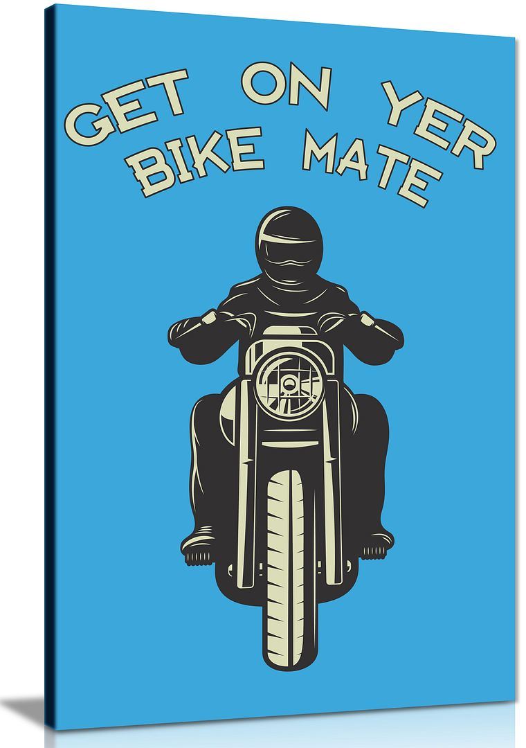 On Your Bike Mate Bikers Motorbike Motorcycle Canvas Wall Art Picture Print - Picture 2 of 6