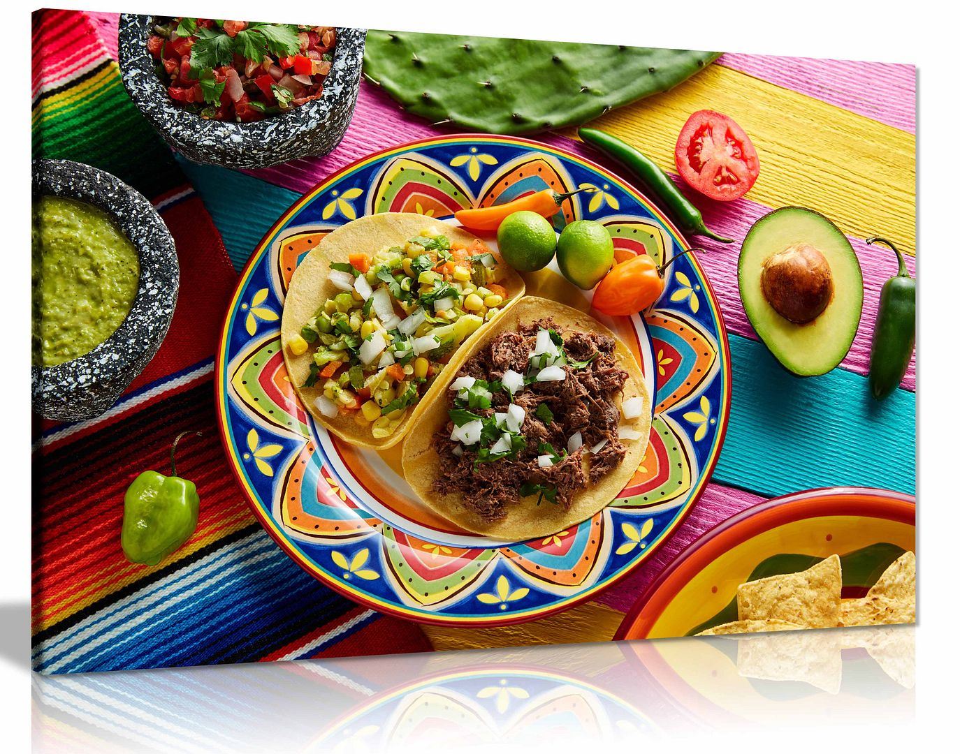 Mexican Restaurant Food Canvas Wall Art Picture Print Home Decor - Picture 6 of 7