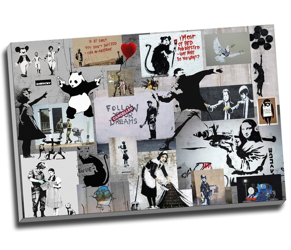 Life Is Beautiful By Banksy Canvas Prints Graffiti Wall Art Home