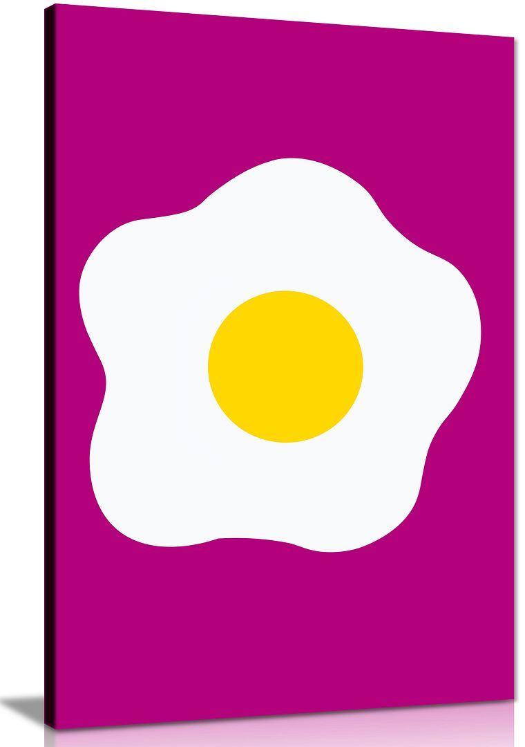 Kitchen Art Fried Egg Canvas Pictures Wall Art Print For Kitchen and Dining Room - Picture 3 of 6