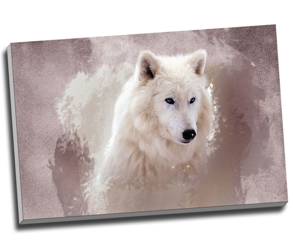 White Wolf Canvas Print Wall Art 30x20" A1 eBay