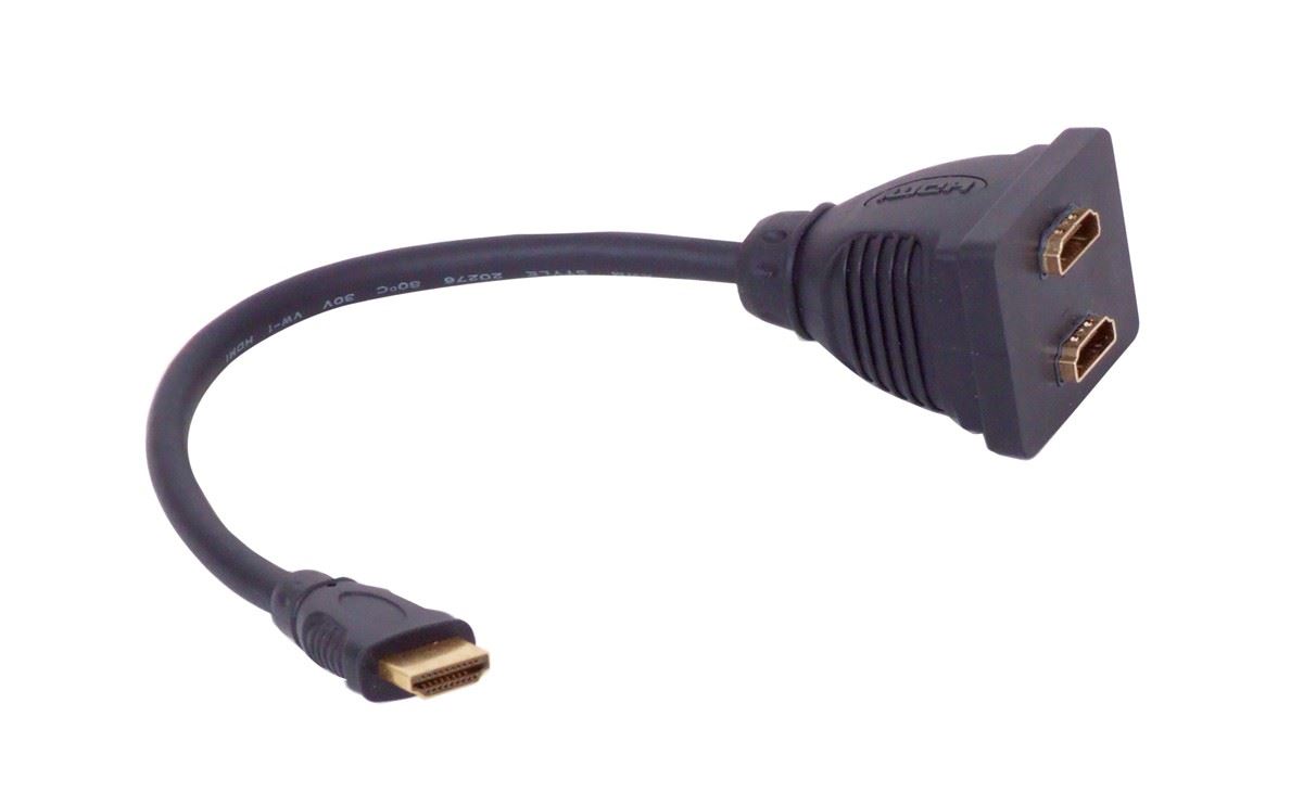 Electrovision Estándar Enchufe HDMI a 2 x Enchufes HDMI Divisor Plomo - Imagen 1 de 2