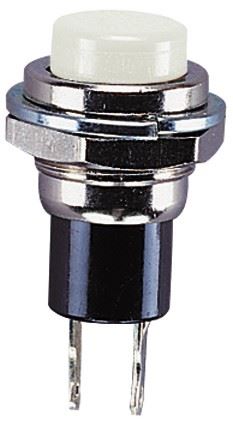 Electrovision Round Metal Miniature Push Switch (Colour White) - Picture 1 of 2