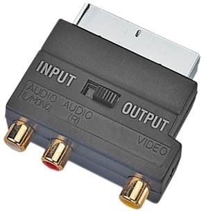 Electrovision Enchufe Scart Conmutado a 3 Enchufes Fono Chapados en Oro Adaptador - Imagen 1 de 2