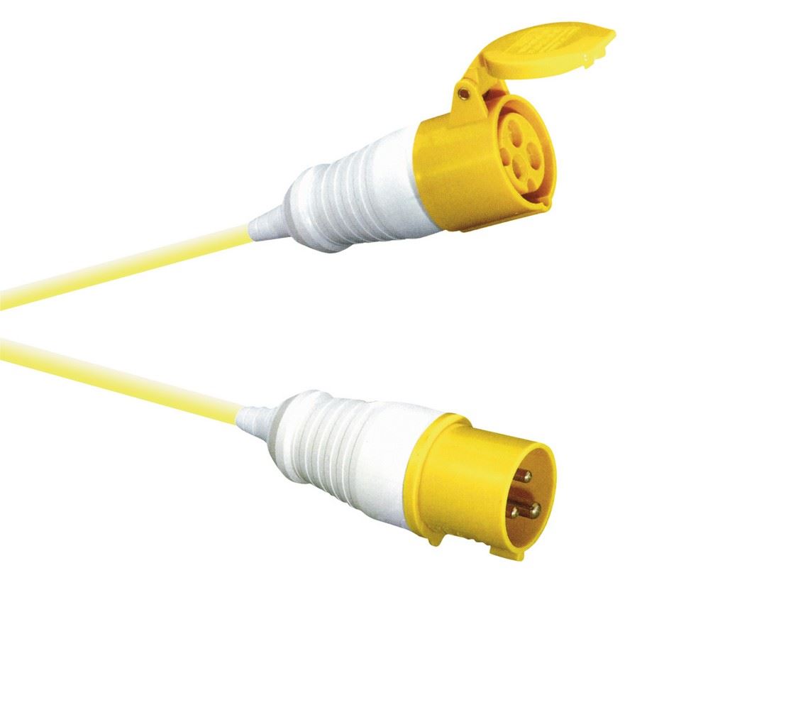 16 A High Current Extension Lead with Yellow 2.5mm Cable 10 Metre