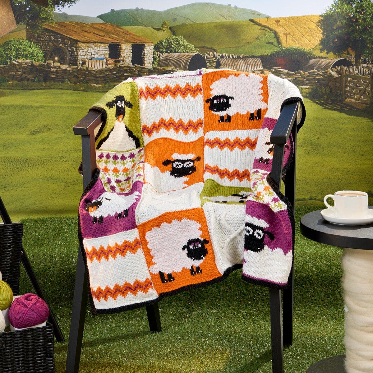 West Yorkshire Spinners Shaun the Sheep Knit Crochet KAL Blanket Yarn Wool Kit - Picture 7 of 7