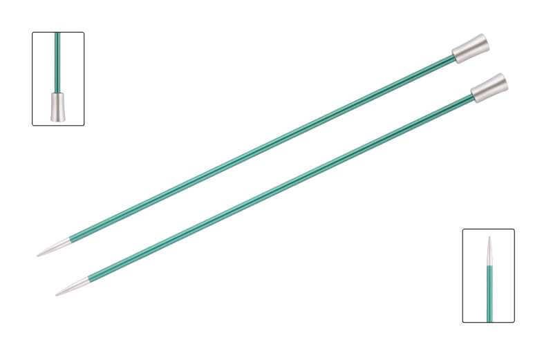 KnitPro Zing Metal 25cm 10" / 30cm 12" Straight Single Pointed Knitting Needles - Picture 7 of 20