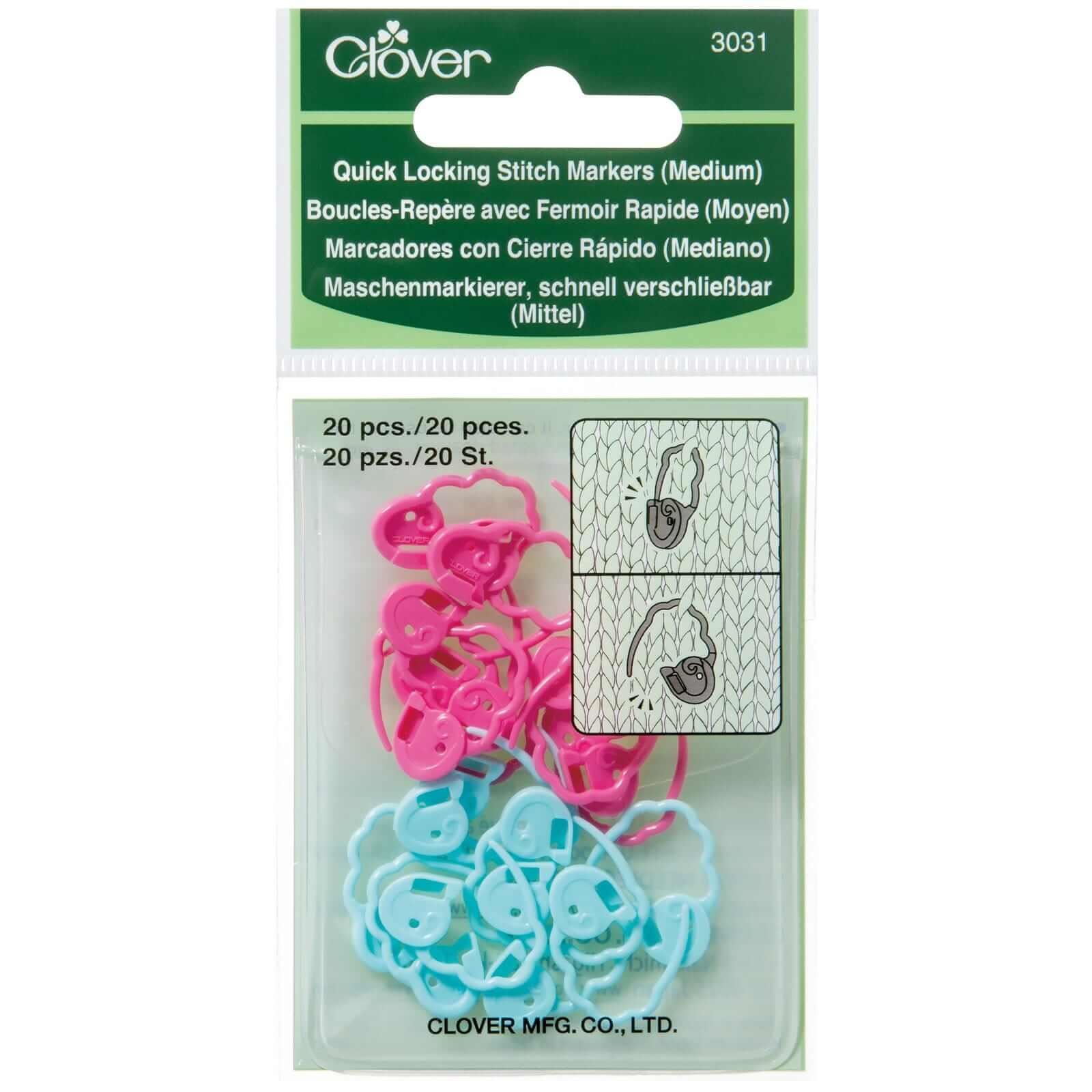 Clover Quick Locking Stitch Markers for Knitting - Choice of Sizes - Picture 4 of 7