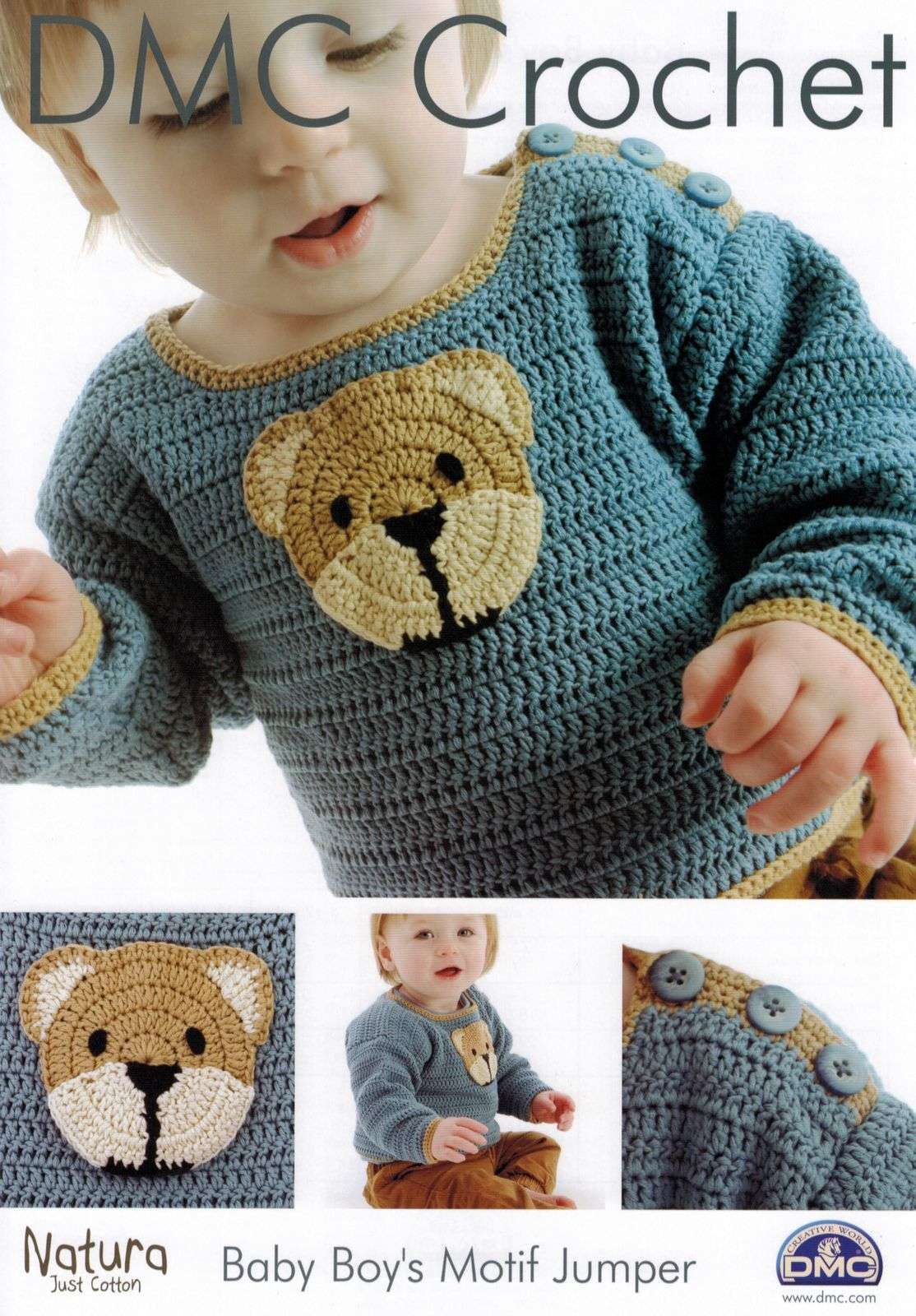 DMC Baby Boy's Motif Jumper Crochet Pattern eBay
