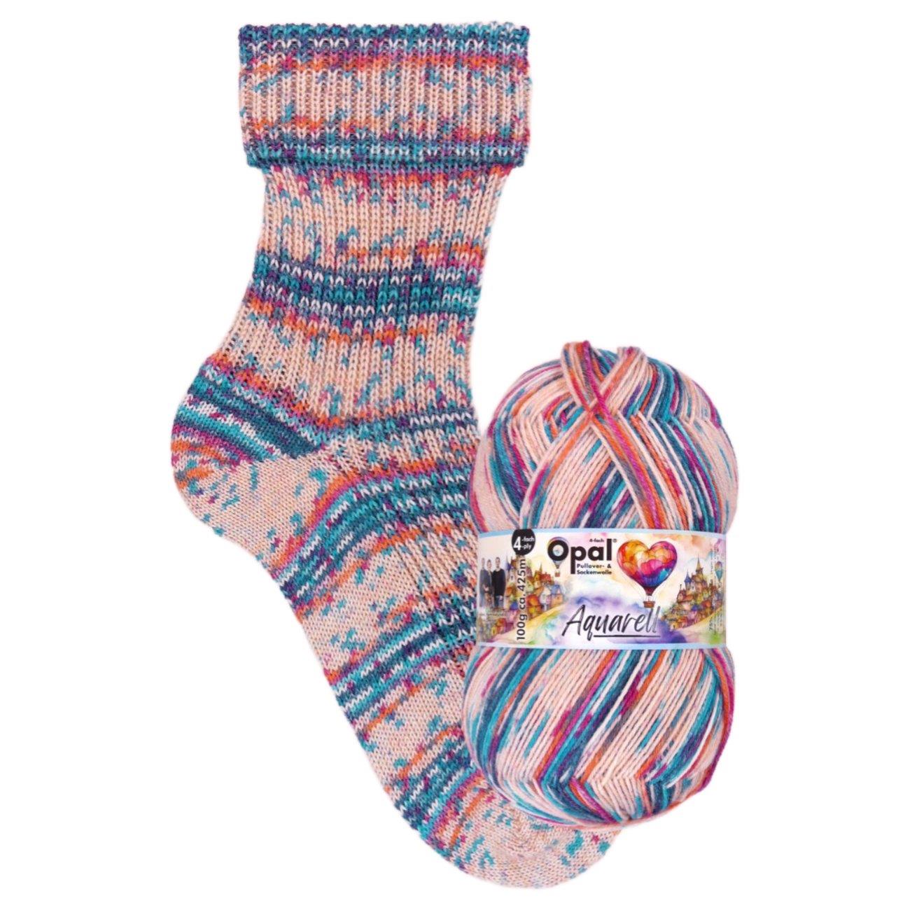 Opal "Aquarell" 4-fädiges Sockengarn 100g Stricken Häkeln Wolle - Vollsortiment - Bild 8 von 9