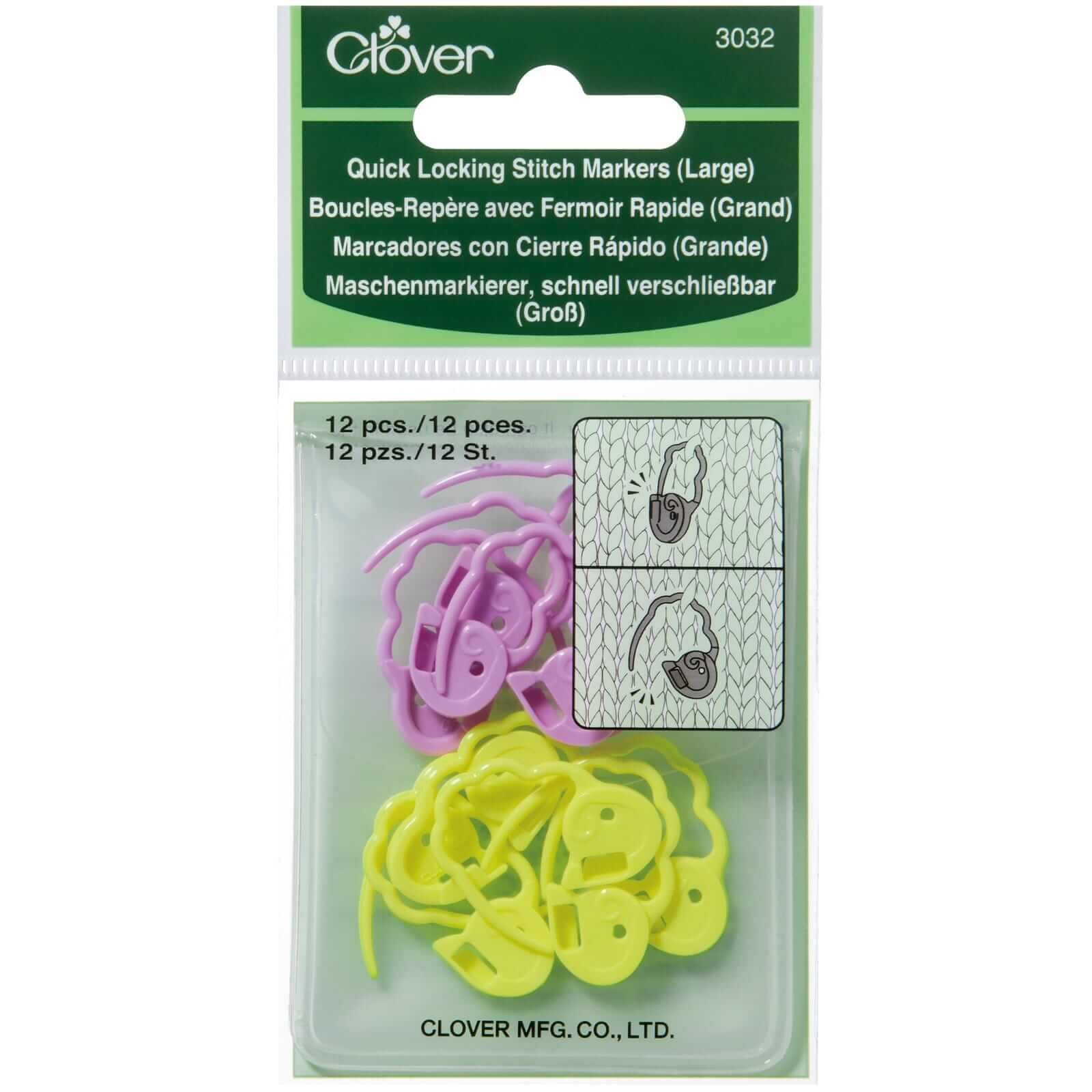 Clover Quick Locking Stitch Markers for Knitting - Choice of Sizes - Picture 6 of 7