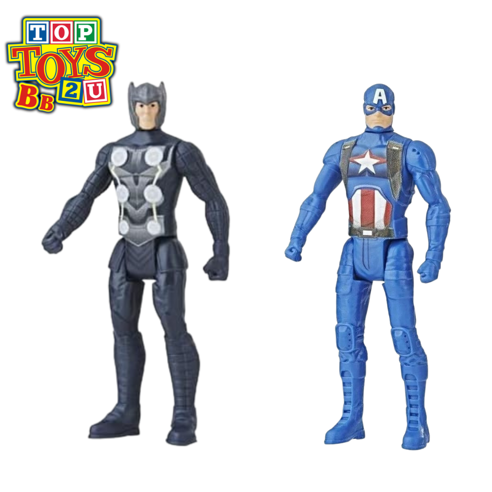 Marvel Avengers Articulated Action Figures - 3.75"" Thor & Captain America