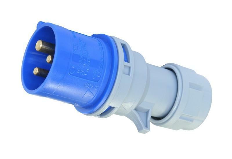 2 16Amp PCE Plug Ceeform Male 16 A IP44 230v 240v Blue Trailing 16 Amp Hook up - Picture 6 of 11