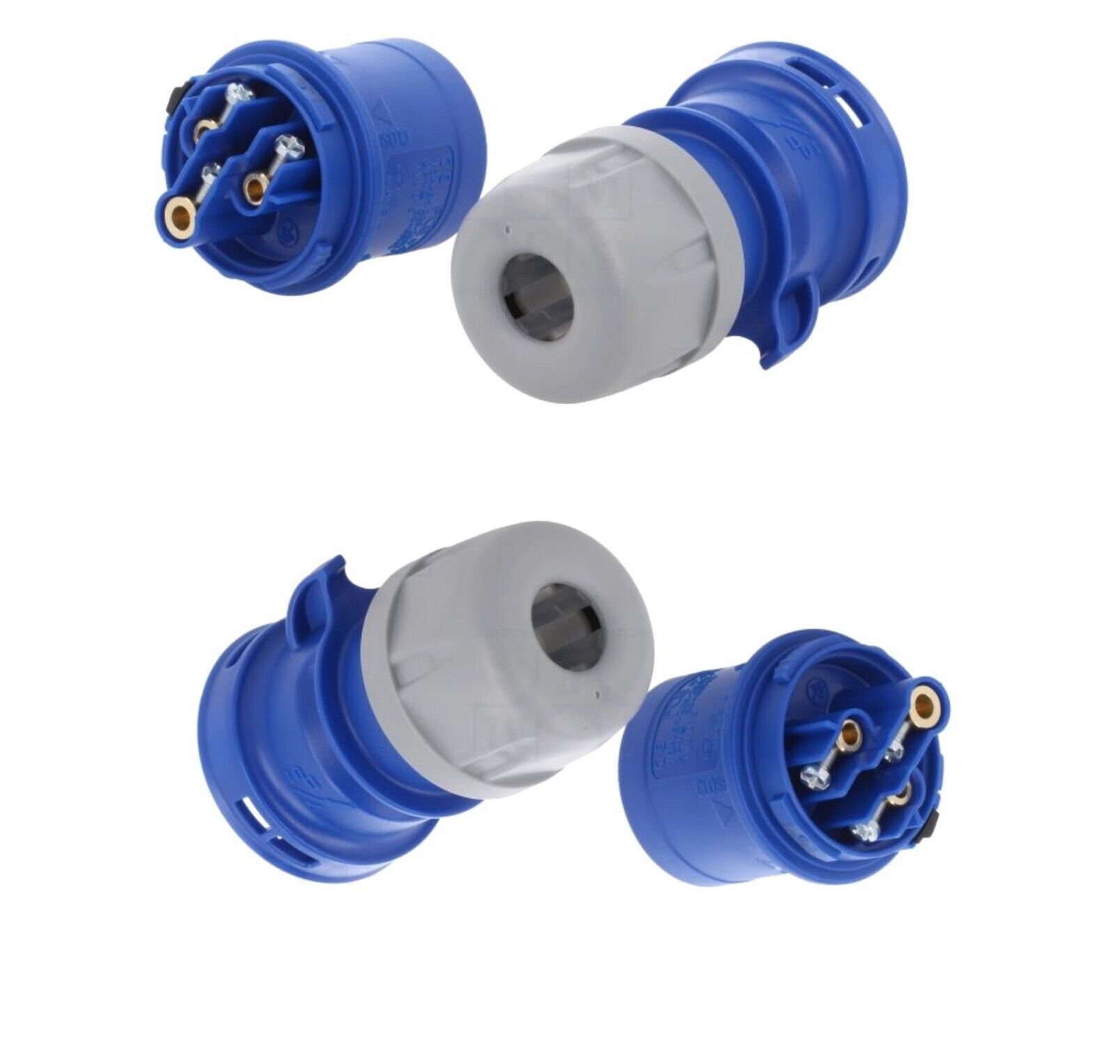 2 16Amp PCE Plug Ceeform Male 16 A IP44 230v 240v Blue Trailing 16 Amp Hook up - Picture 2 of 11