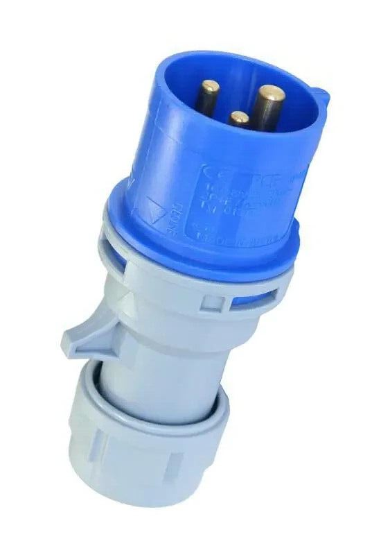 2 16Amp PCE Plug Ceeform Male 16 A IP44 230v 240v Blue Trailing 16 Amp Hook up - Picture 9 of 11