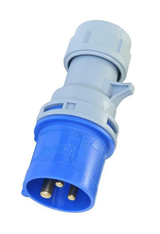 2 16Amp PCE Plug Ceeform Male 16 A IP44 230v 240v Blue Trailing 16 Amp Hook up - Picture 5 of 11