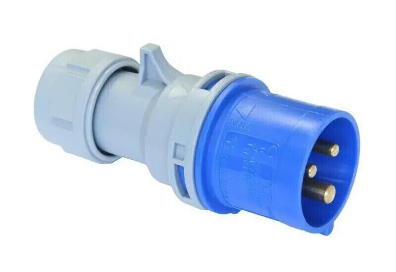 2 16Amp PCE Plug Ceeform Male 16 A IP44 230v 240v Blue Trailing 16 Amp Hook up - Picture 7 of 11