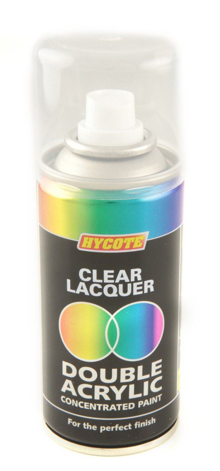 Hycote Clear Lacquer Double Acrylic Spray Paint 150Ml Aerosols