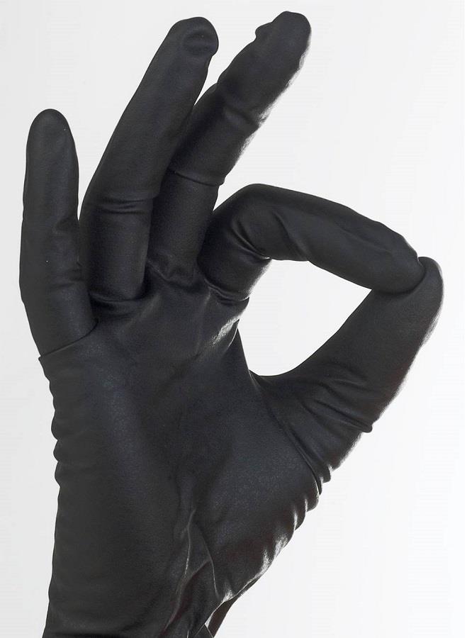 TEGERA Box 50 100 Extra Tough Black Nitrile Long Sleeve Disposable