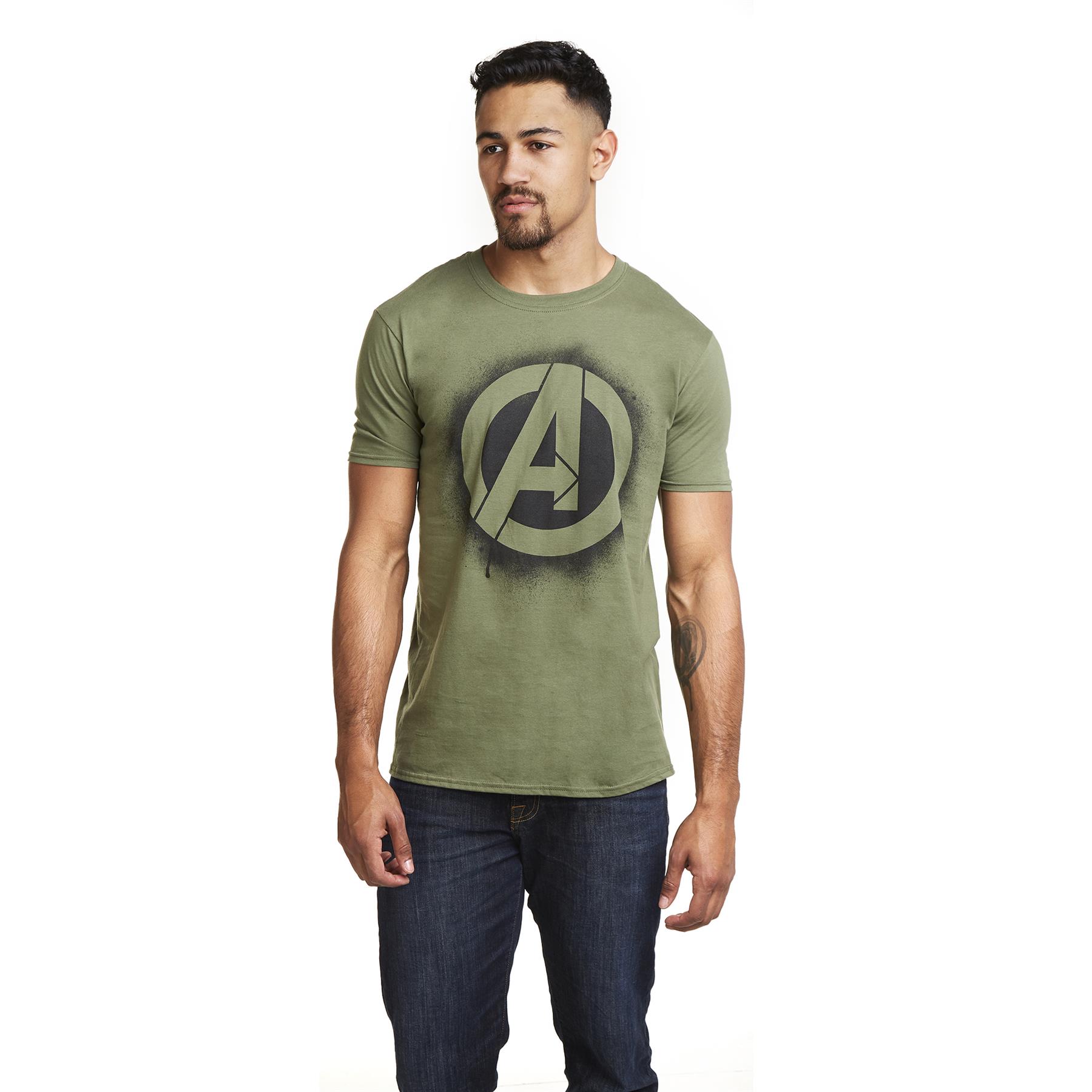 Marvel Avengers Mens T-shirt Stencil Logo XS-2XL Official - Picture 13 of 17