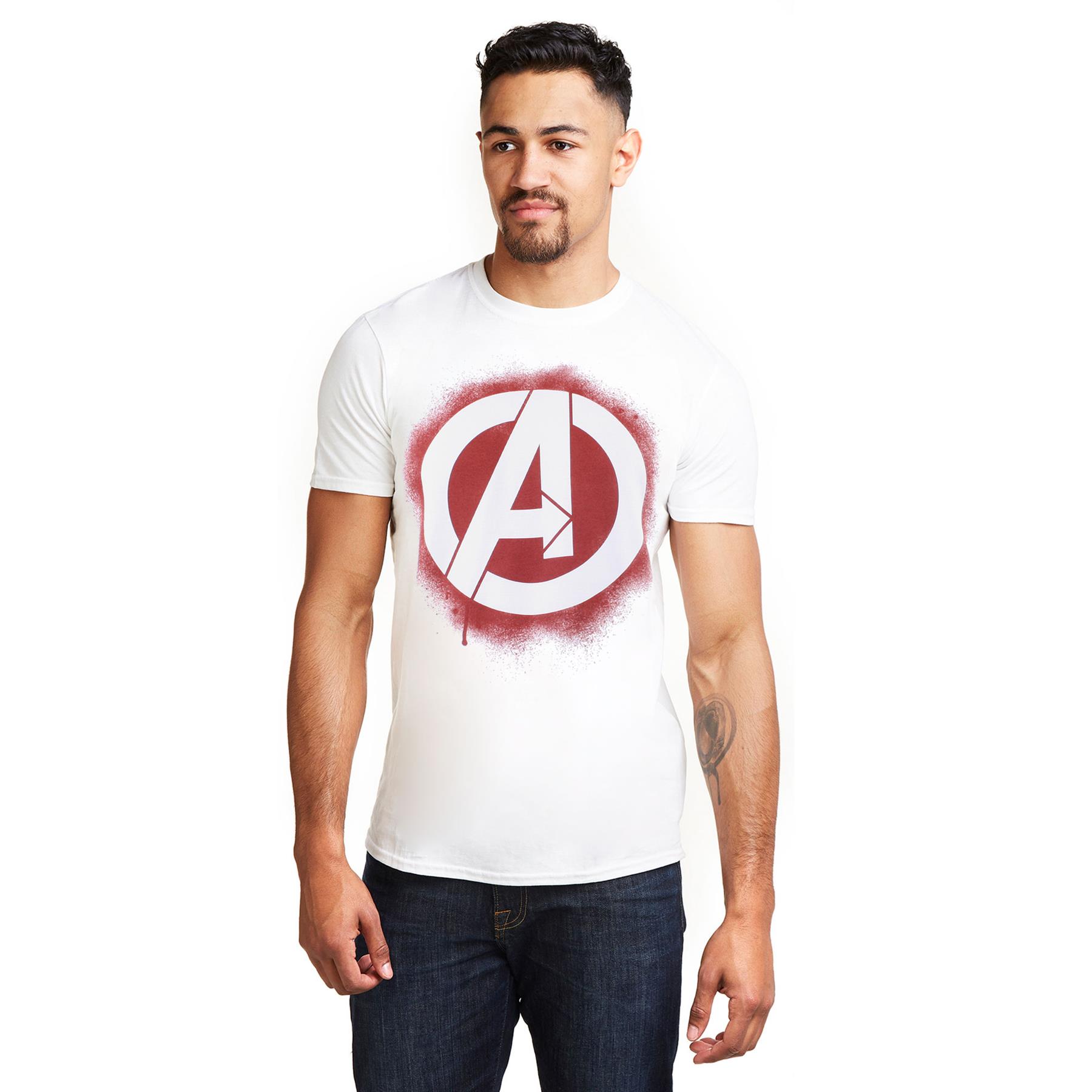 Marvel Avengers Mens T-shirt Stencil Logo XS-2XL Official - Picture 8 of 17