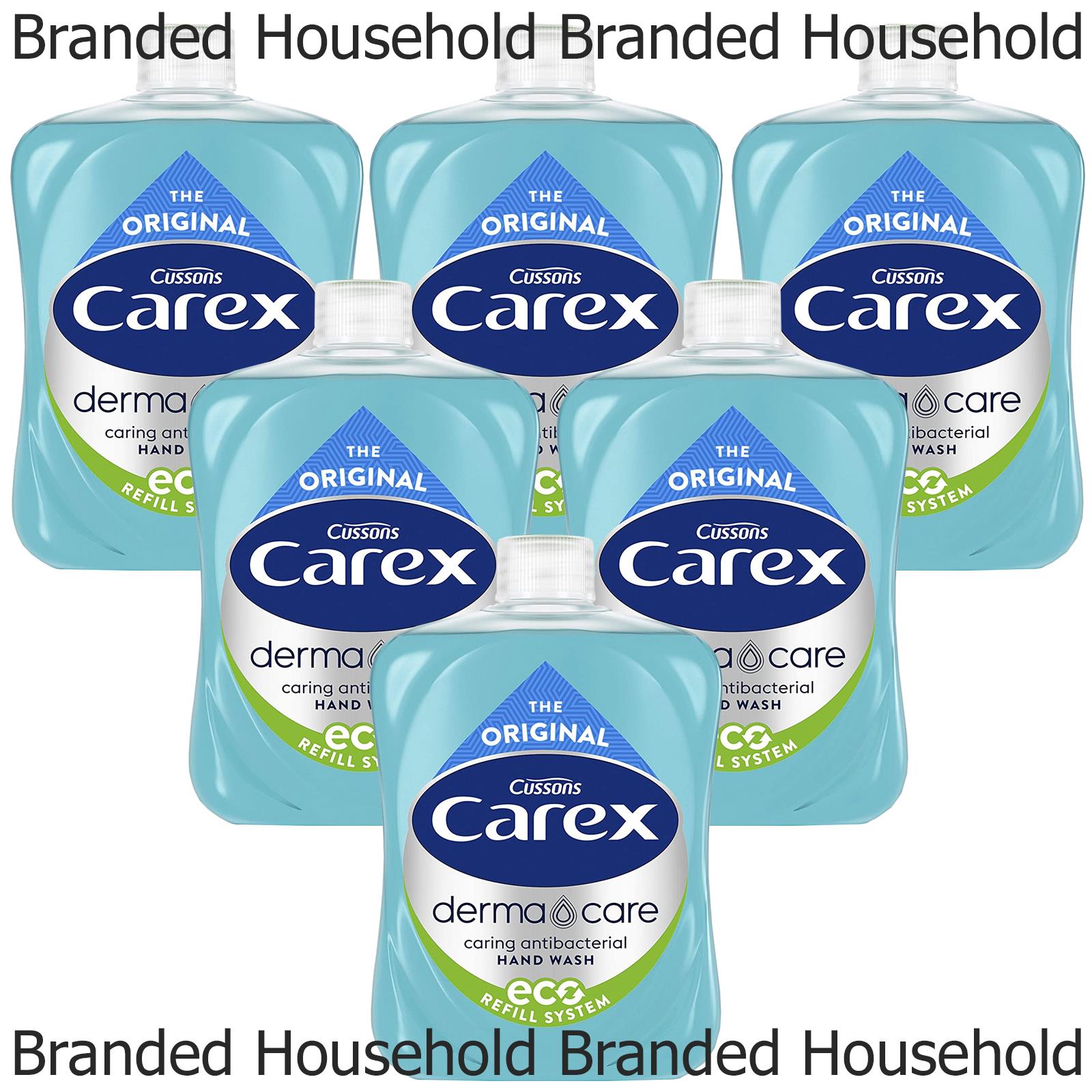 6 x CUSSONS CAREX ORIGINAL LIQUID HAND WASH REFILL 500ML NO PUMP
