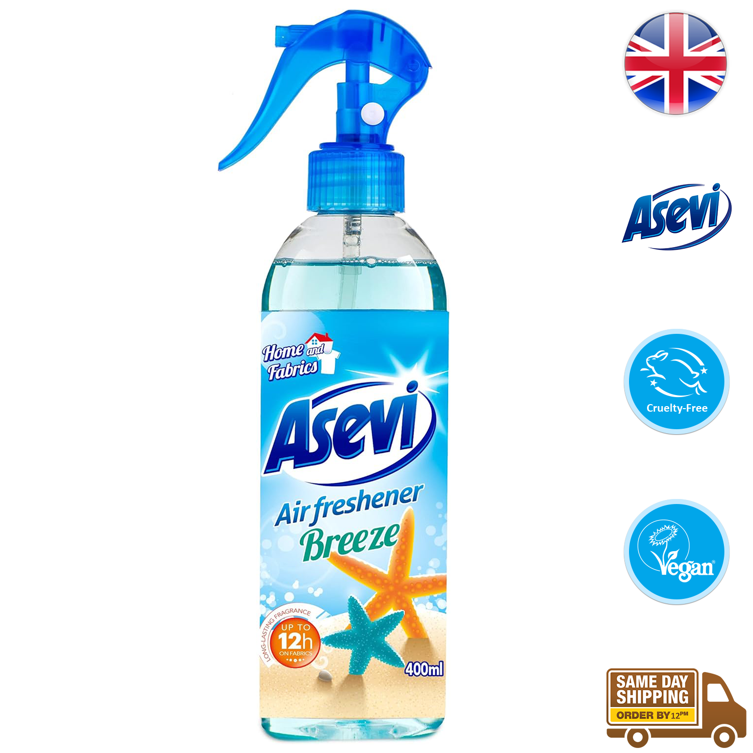 Asevi Home Room Air And Fabric Freshener Long Lasting Fragrance Spray 400ml - Picture 7 of 9