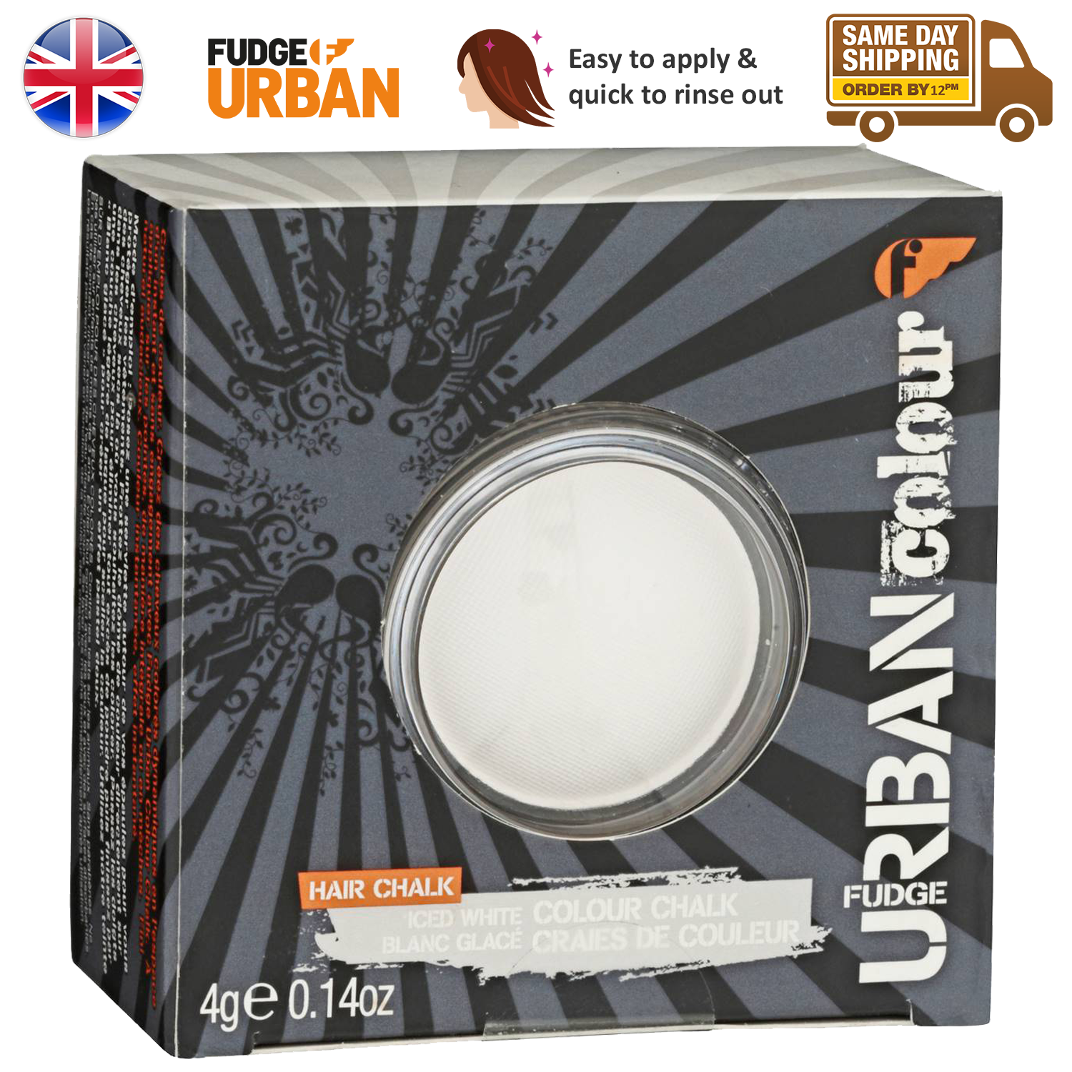 Fudge Urban Colour Hair Chalk Vibrant Red Hot Pepper Iced White Electrik Blue 4g - Picture 6 of 7