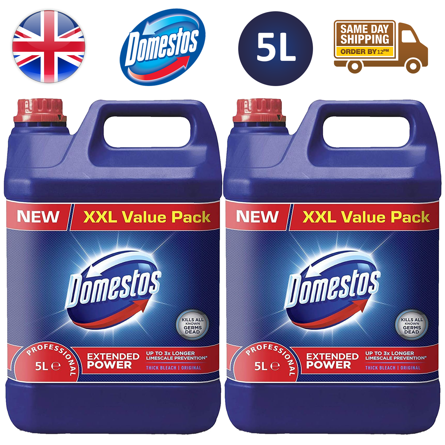 Domestos Pro Formula Professional Thick Bleach Original 5L Case Of 4