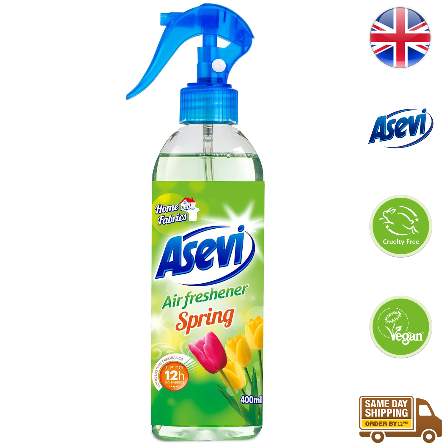 Asevi Home Room Air And Fabric Freshener Long Lasting Fragrance Spray 400ml - Picture 8 of 9
