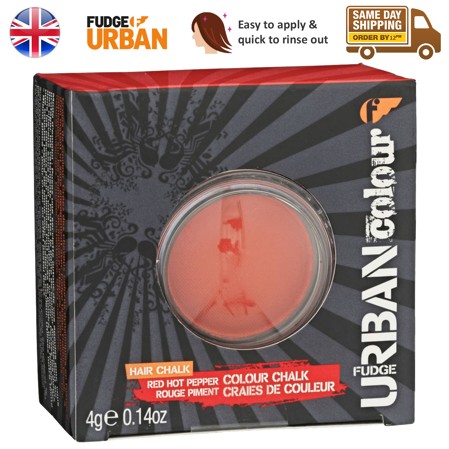 Fudge Urban Colour Hair Chalk Vibrant Red Hot Pepper Iced White Electrik Blue 4g - Picture 7 of 7