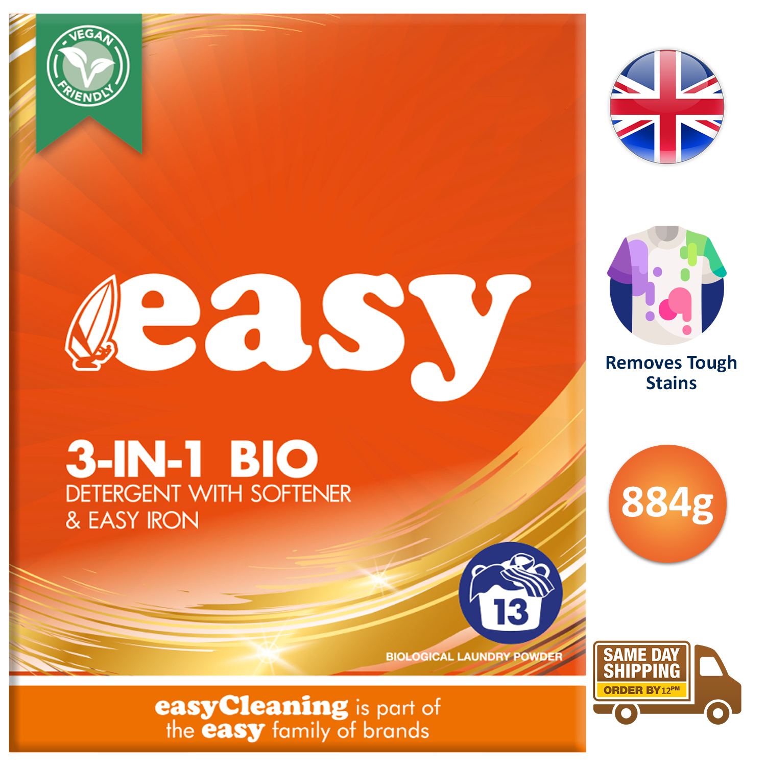 Easy Bio & NonBio Laundry Detergent Powder Washing Cloths Fabric