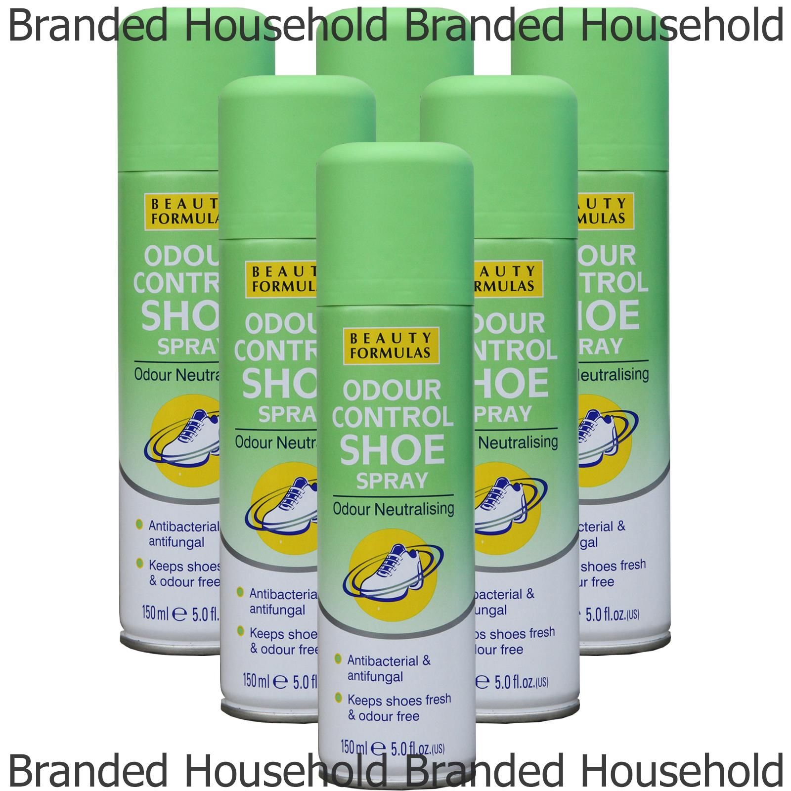 6 x BEAUTY FORMULAS SHOE SPRAY ODOUR CONTROL ANTI BACTERIAL 150ML eBay