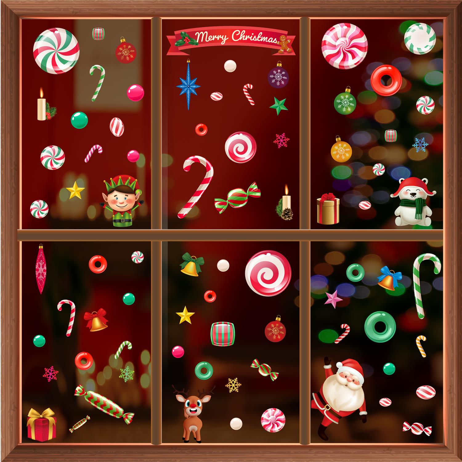 Christmas Removable Reusable Window Cling Art Decal Glass Sticker Stick on Art - Picture 40 of 60
