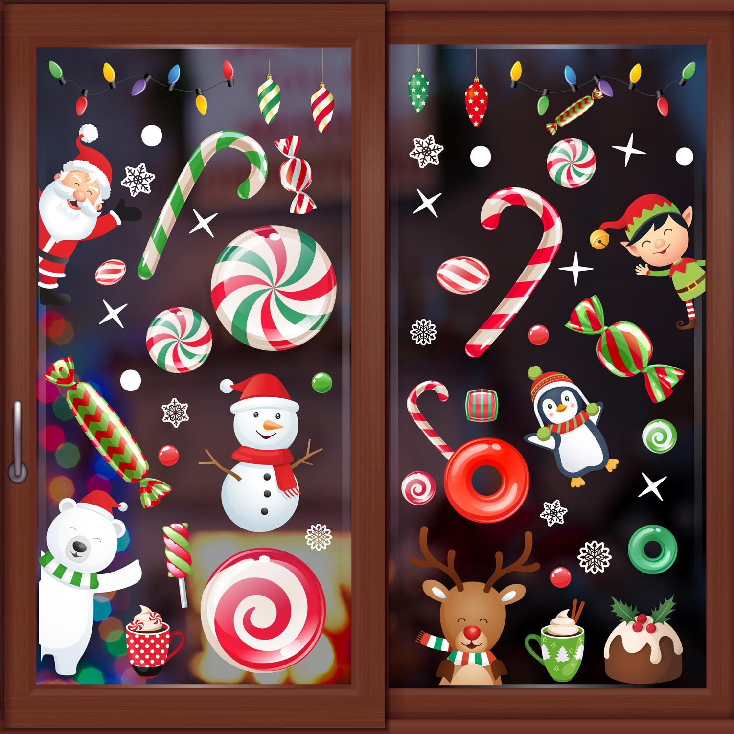 Christmas Removable Reusable Window Cling Art Decal Glass Sticker Stick on Art - Picture 33 of 60