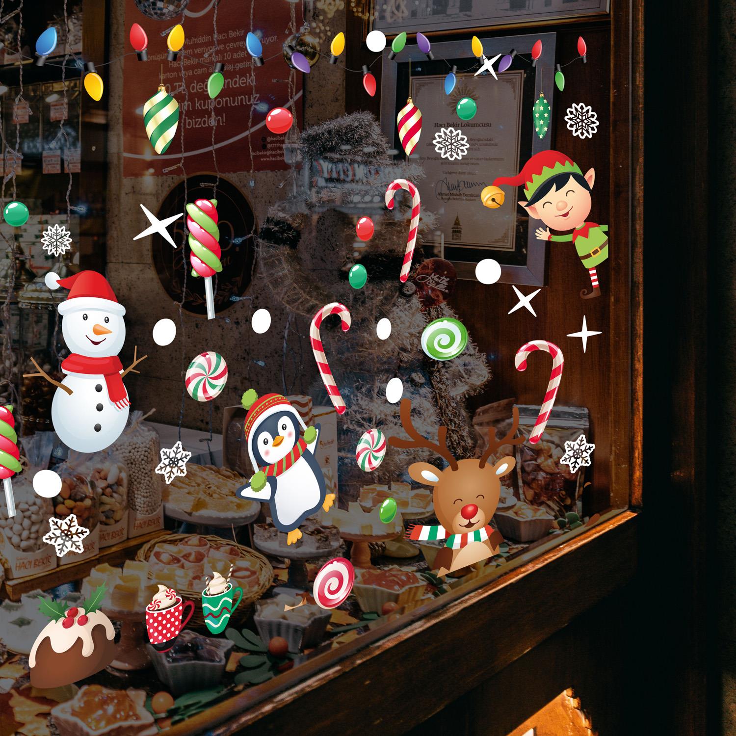 Christmas Removable Reusable Window Cling Art Decal Glass Sticker Stick on Art - Picture 11 of 60